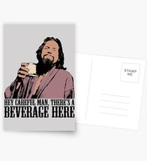 The Big Lebowski Careful Man There's A Beverage Here Color T-Shirt Postcards