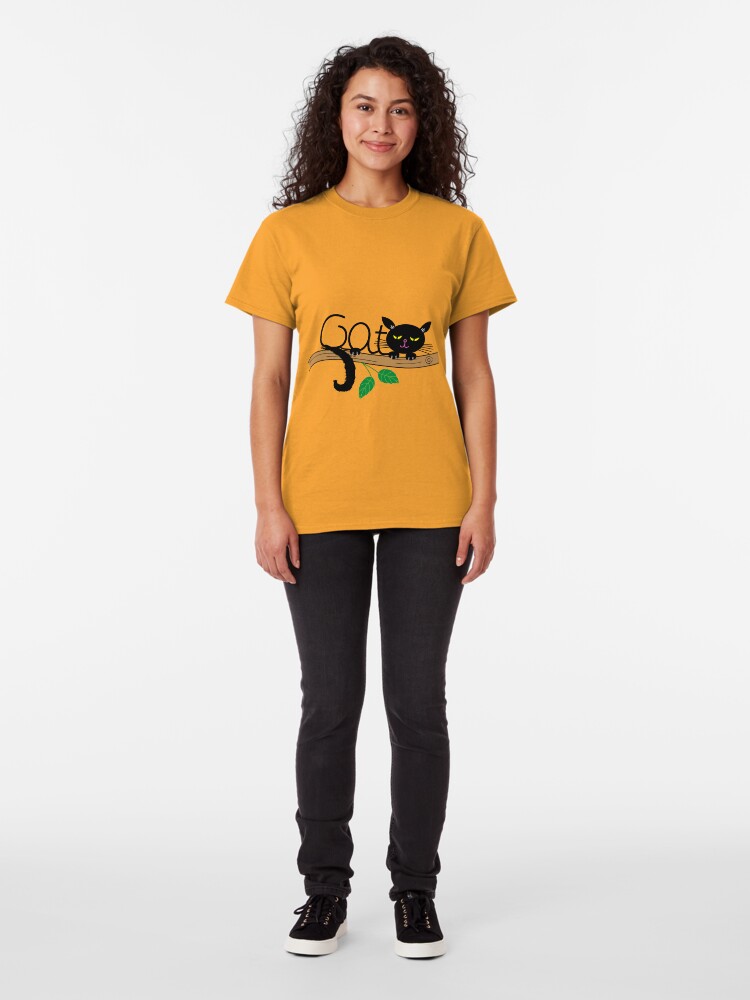 Vista alternativa de Camiseta clásica GATO DURMIENDO SOBRE UN RAMA