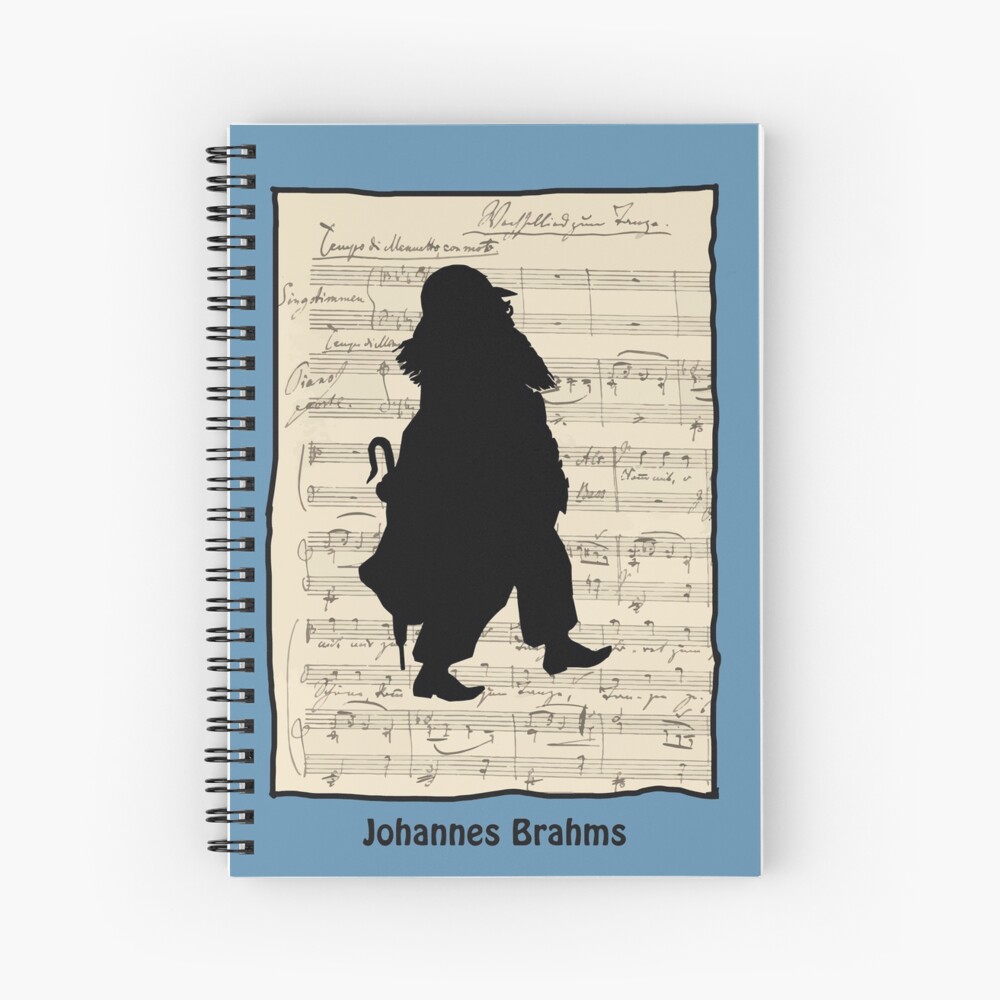 Johannes Brahms, silhouette Spiral Notebook