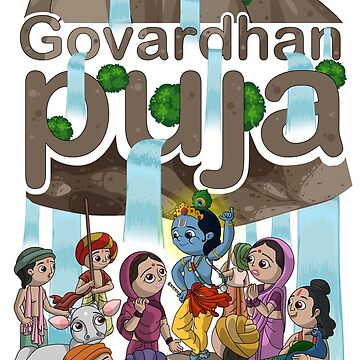 Happy Govardhan Puja Religious Background with Lord Krishna Design Stock  Vector - Illustration of mathura, kartik: 291184169