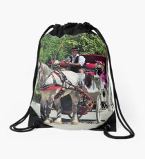 Horse and Buggy - Central Park Drawstring Bag