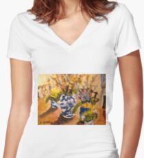 Flowers of Retreat Women's Fitted V-Neck T-Shirt