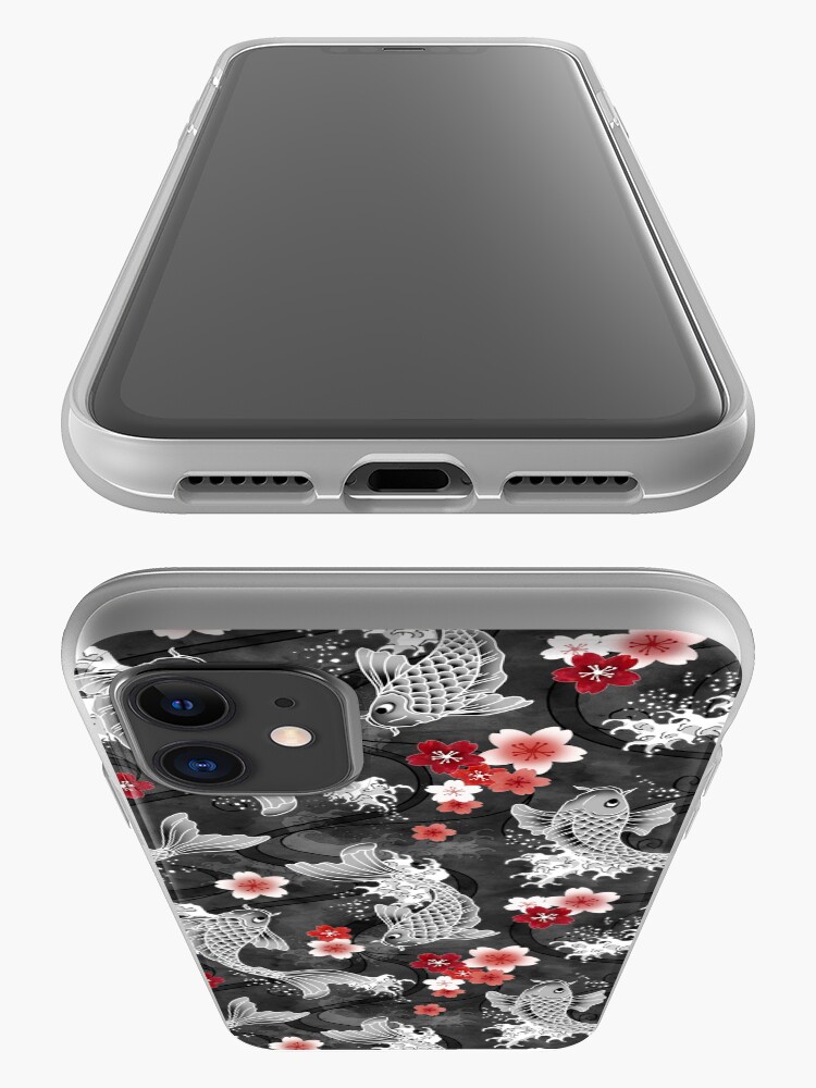 Alternate view of Koi sakura blossom in black iPhone Case & Cover