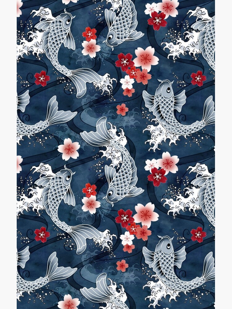 Koi sakura blossom in blue by adenaJ