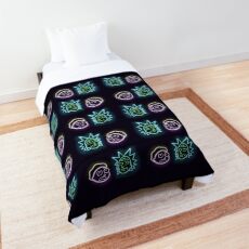 Neon rick and morty Comforter