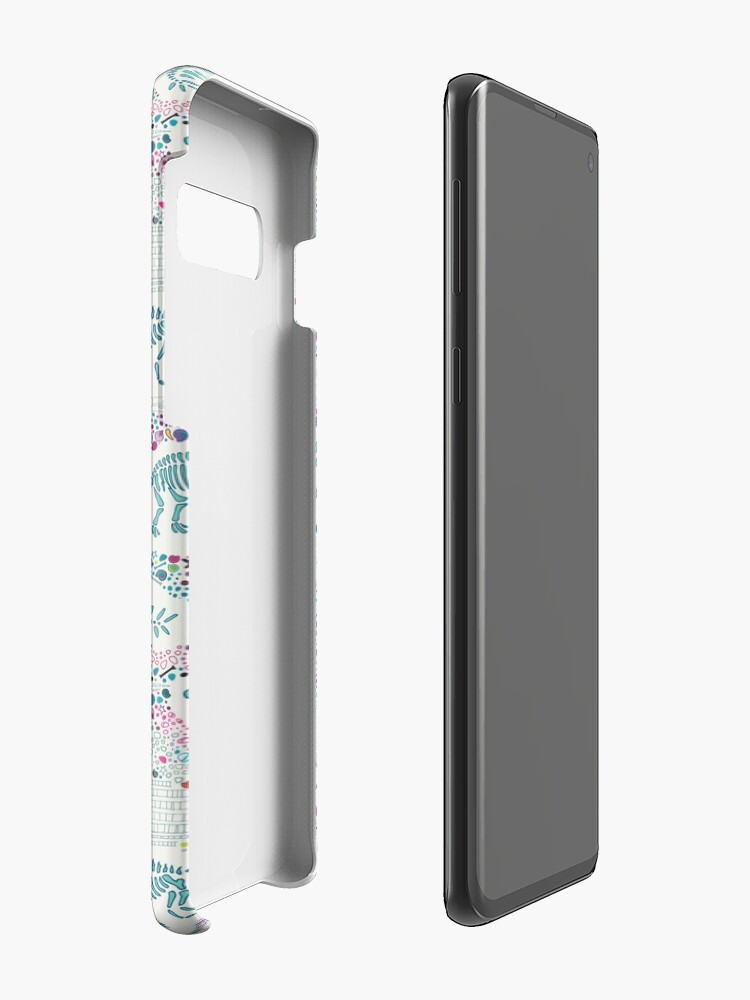 Alternate view of Dinosaur Fossils - aqua on white - Fun graphic pattern by Cecca Designs Case & Skin for Samsung Galaxy
