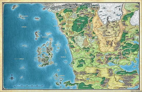 "Faerûn map" Poster by wolfofthenorth | Redbubble