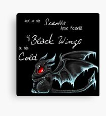 Black Wings (White Lettering) Canvas Print