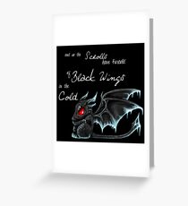 Black Wings (White Lettering) Greeting Card
