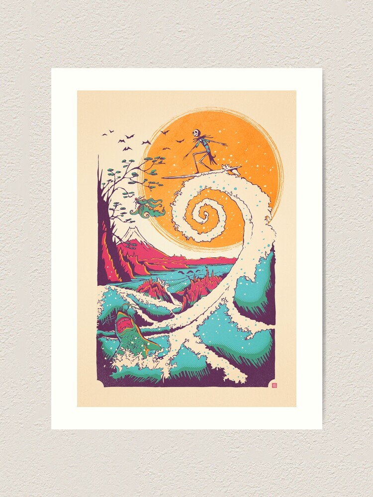 Alternate view of Surf Before Christmas Art Print