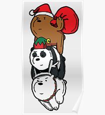 We Bare Bearsâ„¢ Christmas Themed Bears Poster