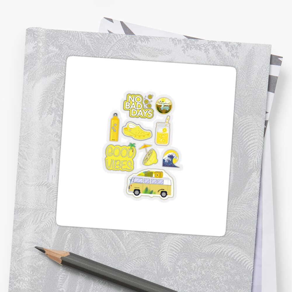 "yellow set of vsco stickers 9 pack" Sticker by chelsx | Redbubble