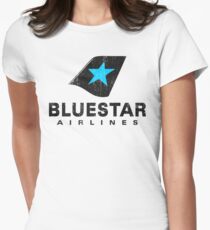 BlueStar Airlines (worn look) Women's Fitted T-Shirt