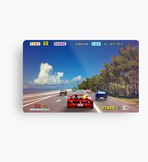 Outrun retro - Pixel art Metal Print