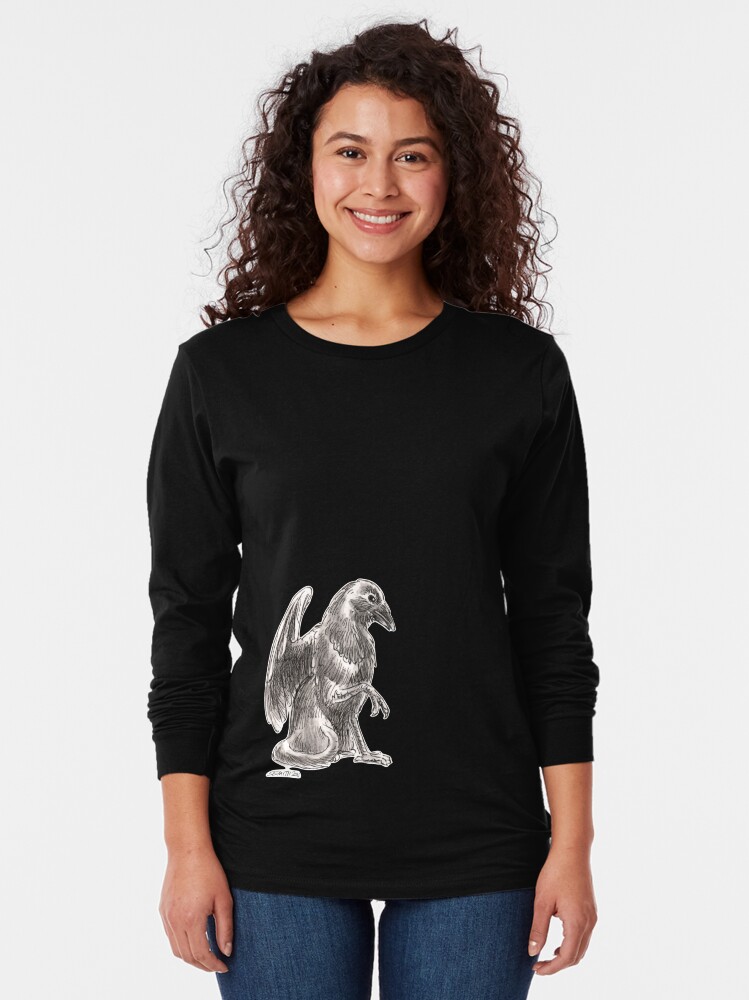 Alternate view of Sketch -- Mythological House Griffin: Crow Variety Long Sleeve T-Shirt