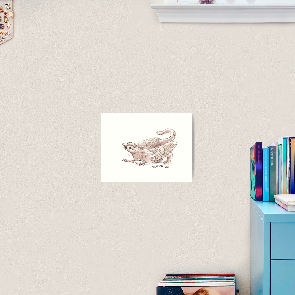 Sketch -- Mythological House Griffin, Sparrow variety Art Print