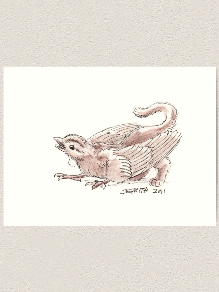 Alternate view of Sketch -- Mythological House Griffin, Sparrow variety Art Print