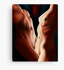 "Bodyscape Dos" - oil painting of intertwined figures Canvas Print