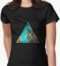 Green Galaxy Triangle Women's Fitted T-Shirt