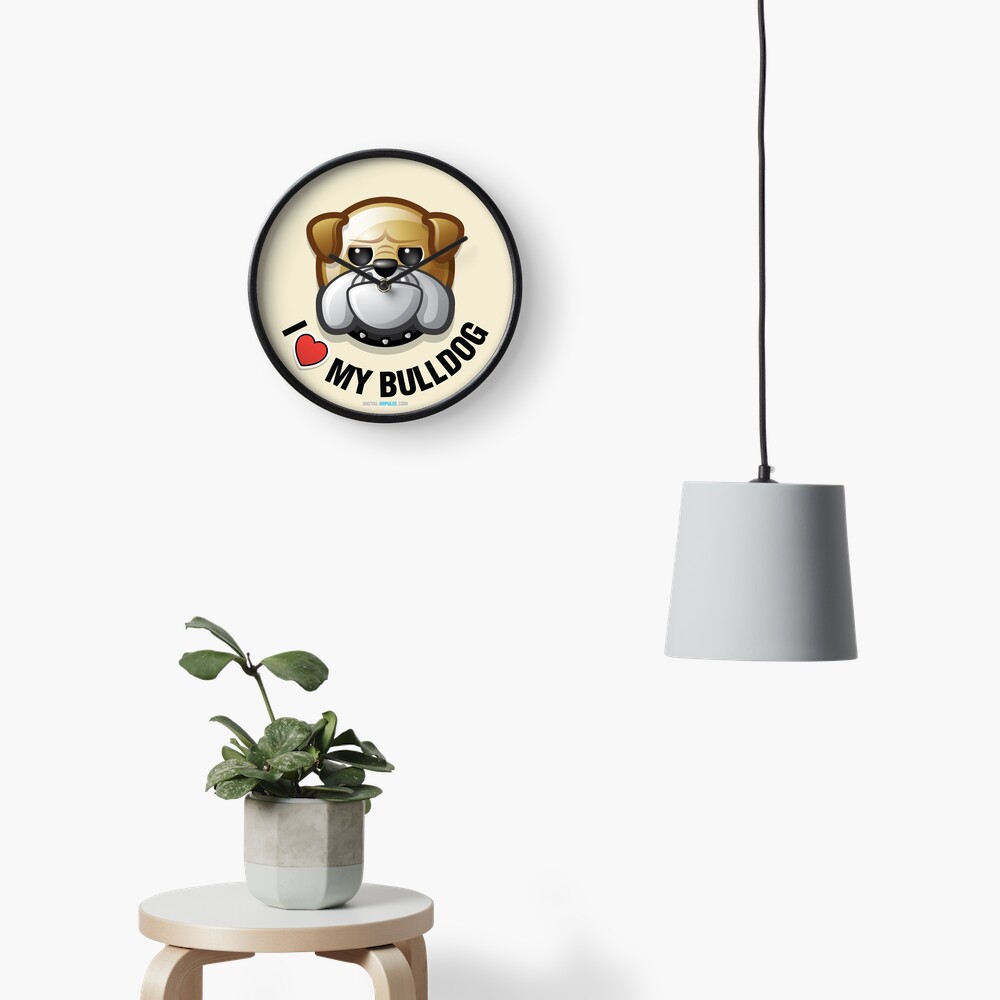 I Love My Bulldog Clock