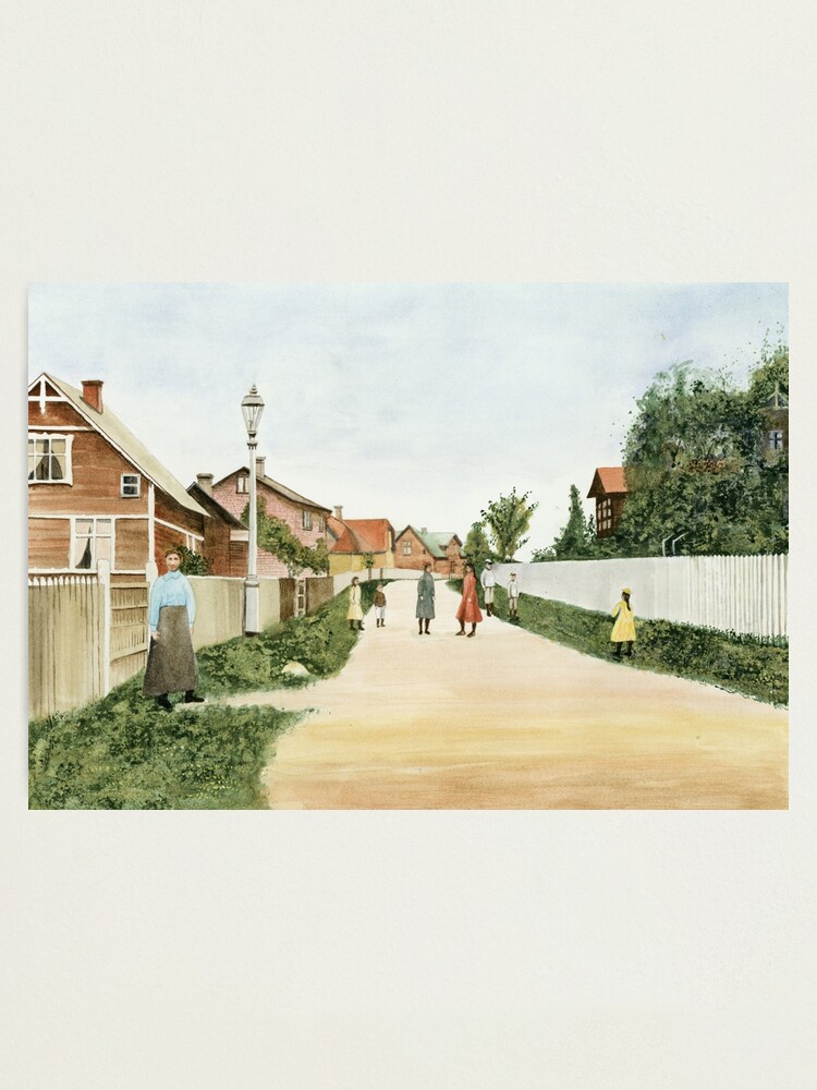 Alternate view of Eriksvägen, Duvbo, Sundbyberg, Sweden, circa 1904 Photographic Print