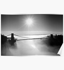 Clouds under the Clifton Suspension Bridge, Bristol Poster