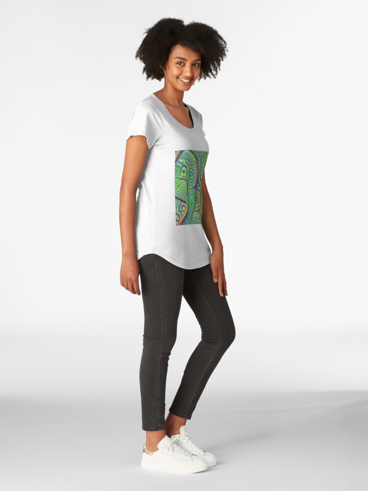 Alternate view of Abstraction #DeepDream Premium Scoop T-Shirt