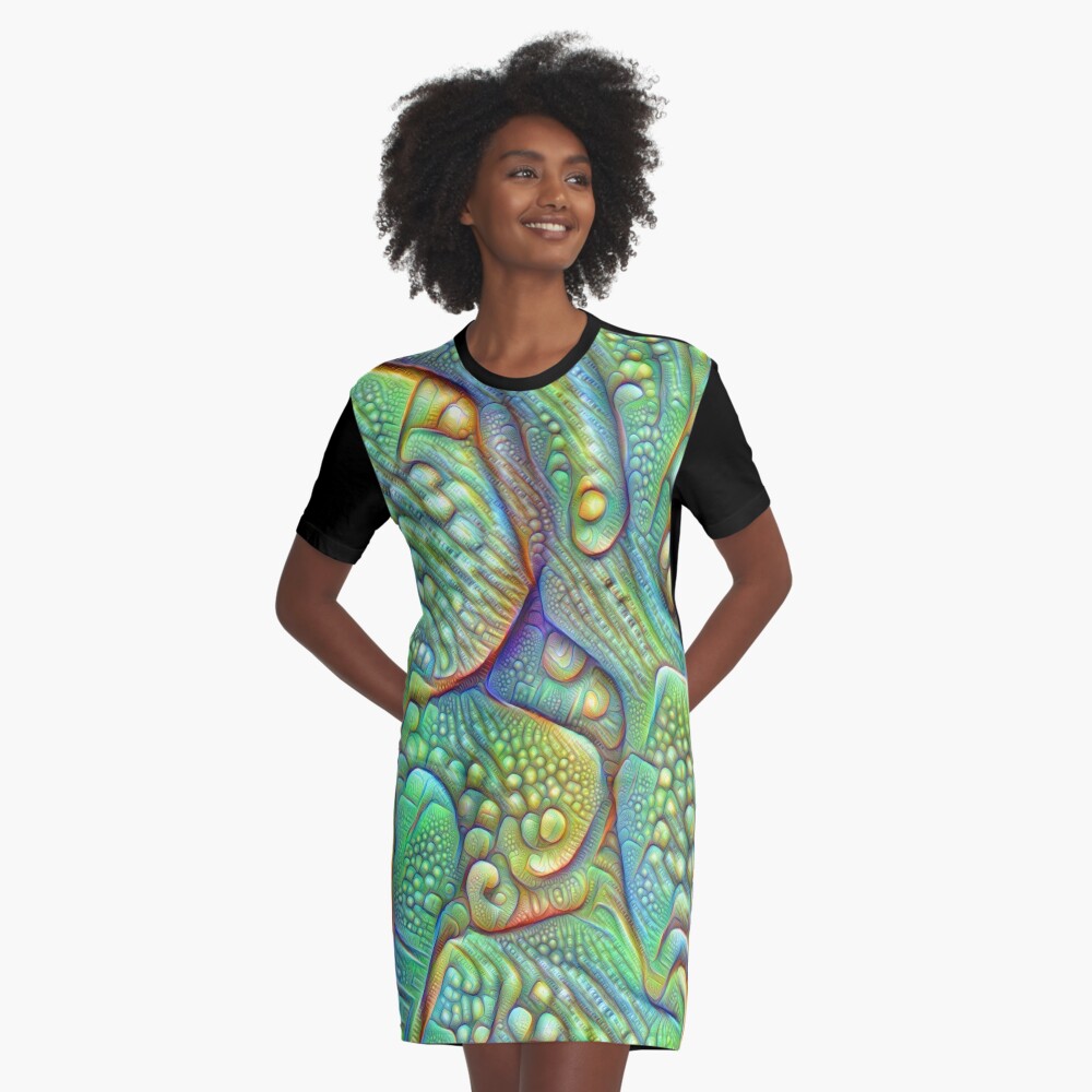 Abstraction #DeepDream Graphic T-Shirt Dress