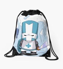 castle crashers blue knight Drawstring Bag