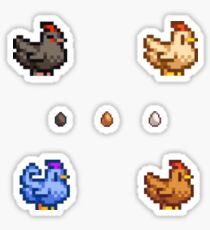 Pixelated Chickens Sticker