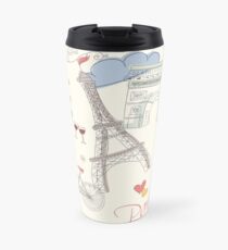 Paris symbols, postcard Travel Mug