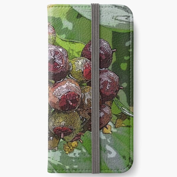 Posterized Ivy Fruits iPhone Wallet
