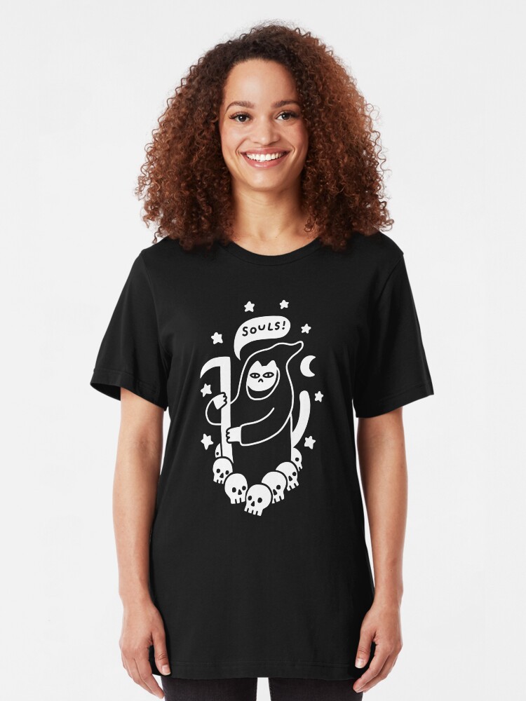 Alternate view of Cat Searching For Souls Slim Fit T-Shirt