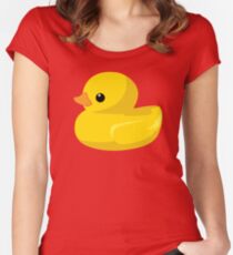 Enten in einer Reihe Tailliertes Rundhals-Shirt