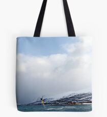 Kiting by the arctic shore Tote Bag