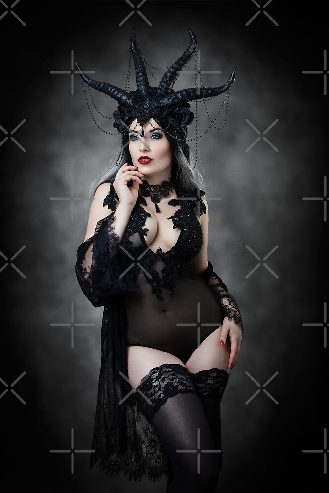Gothic Girl With Horns By LaEsmeralda Redbubble