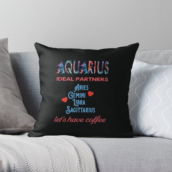 Aquarius Ideal Partners Throw Pillow