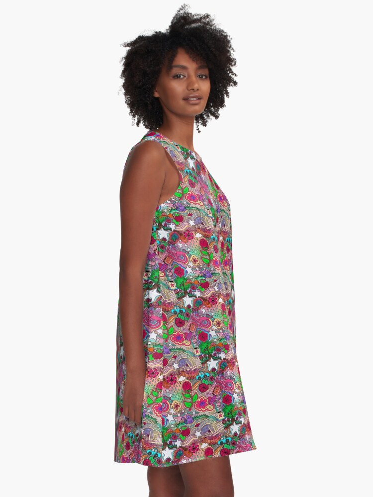 Alternate view of Project 860 Kitschy Colorful Art A-Line Dress