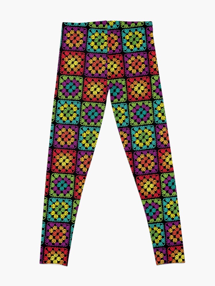 Alternate view of Crochet Granny Square Yarn Pattern Leggings