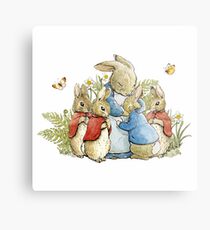 Peter Rabbit With His Family - Beatrix Potter Metal Print