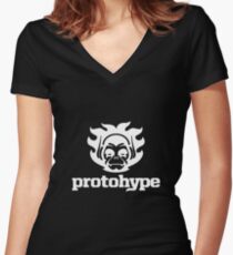 Protohype Logo - White Women's Fitted V-Neck T-Shirt