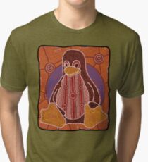 Tux (Solid background) Tri-blend T-Shirt