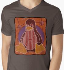 Tux (Solid background) Men's V-Neck T-Shirt