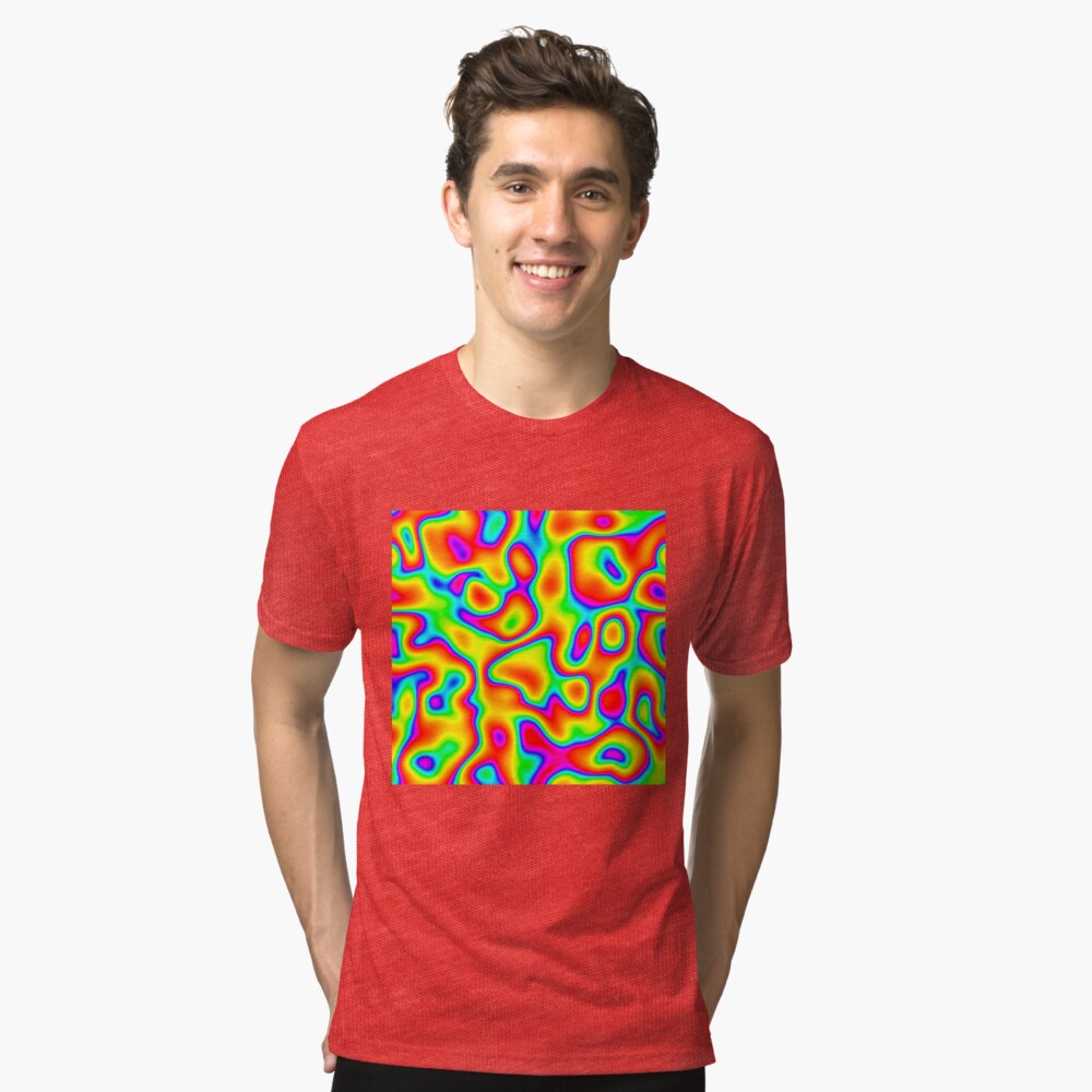 Rainbow Chaos Abstraction Tri-blend T-Shirt