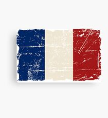 France Flag - Vintage Look Canvas Print