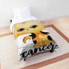 Cancer Meow Cat Zodiac Sign Comforter