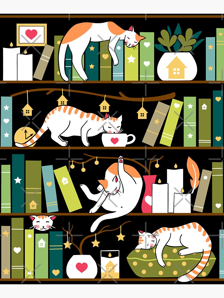 Library cats by Elenanaylor