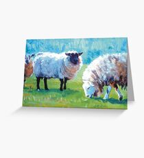 Summer Light - Acrylic Painting of Sheep in Sun Light Greeting Card
