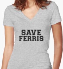 Save Ferris Women's Fitted V-Neck T-Shirt