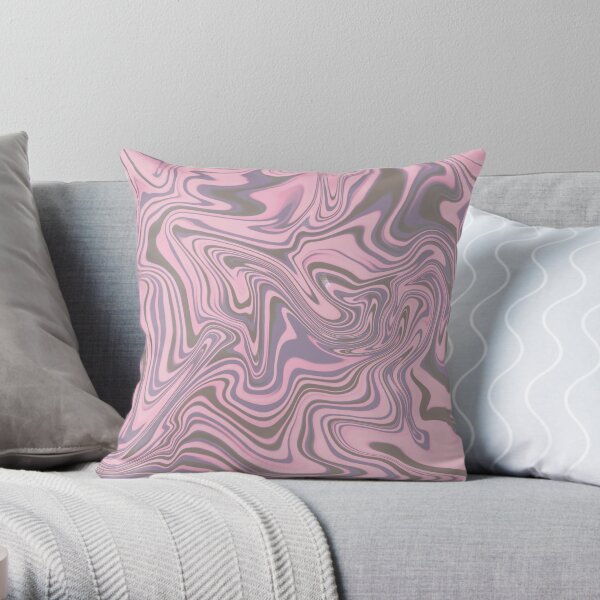 Pink Abstract Swirl Throw Pillow